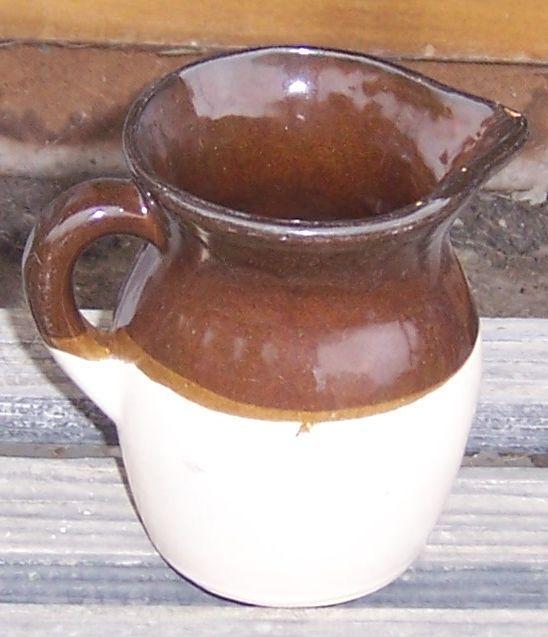Vintage Robinson Ransbottom Pottery Milk Jug with Brown and White Glaze