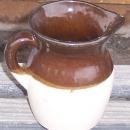Vintage Robinson Ransbottom Pottery Milk Jug with Brown and White Glaze