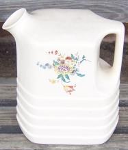 Vintage Universal Cambridge China Water Pitcher with Flower Decal