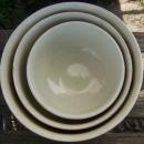 Vintage Hall China Jewel Tea Autumn Leaf Three Piece Mixing Bowl Set