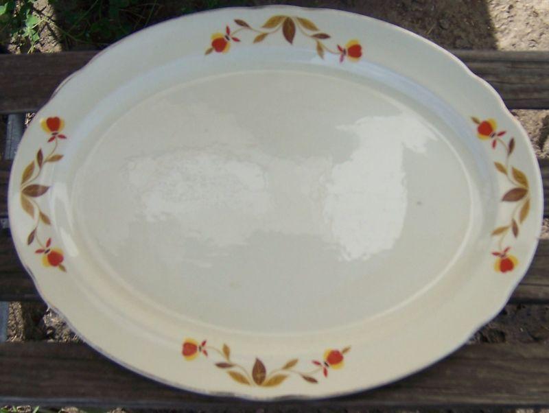 Vintage Hall China Jewel Tea Autumn Leaf Large Serving Platter
