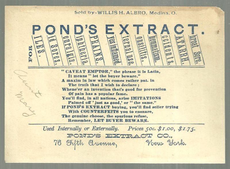 Victorian Trade for Pond's Extract With Girl and Dog