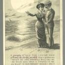 Victorian Trade Card New Home Sewing Machine with Couple and Hold to Light Moon