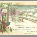 Victorian Card for Farmers' Fertilizer, Syracuse, New York with Winter Landscape