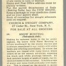 Victorian Trade Card Church and Dwight Cow Baking Soda The Snow Bunting