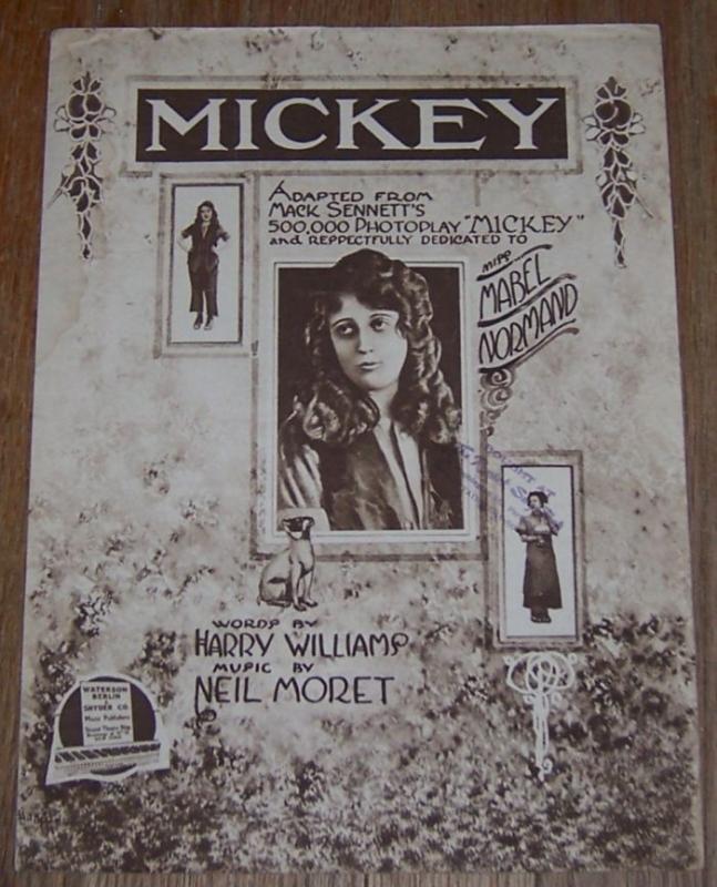 Mickey Mabel Normand Adapted from Mack Sennett's Photoplay Sheet Music 1918