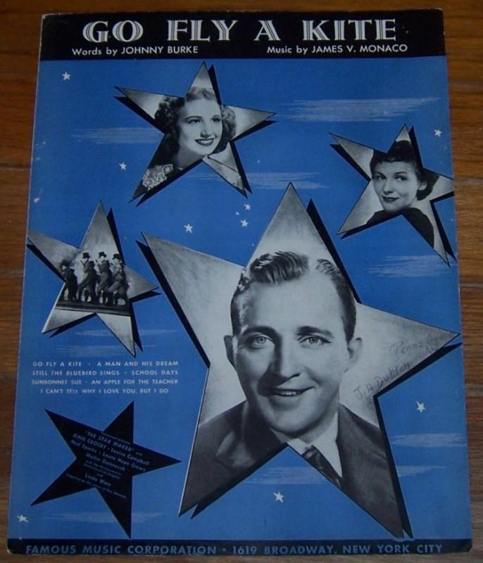 Go Fly a Kite From The Star Maker starring Bing Crosby 1939 Sheet Music