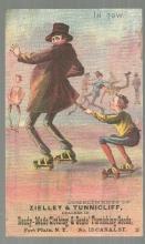 Victorian Trade Card for Zielley and Tunnicliff Clothing With Ice Skaters