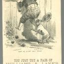 Victorian Trade Card for Williams and Lane's 3.00 Shoe With Boy Climbing Fence