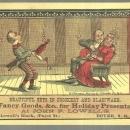Victorian Trade Card John F. Lowell's Fancy Goods with Courting Couple