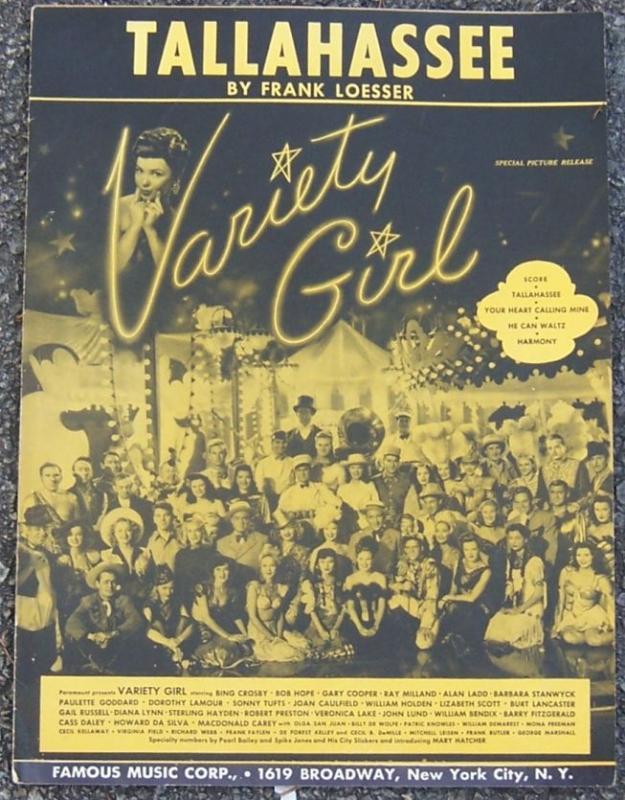 Tallahassee From Variety Girl Starring Bing Crosby/Bob Hope/Gary Cooper 1947