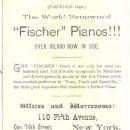 Victorian Trade Card for Fischer Piano with Girls Under Umbrella with Snow