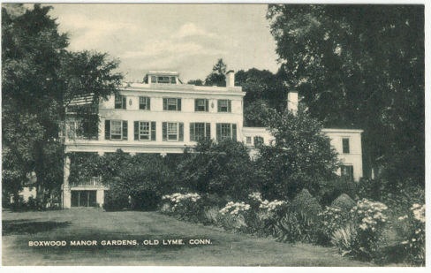 Potscard of Boxwood Manor Gardens, Old Lyme Connecticut