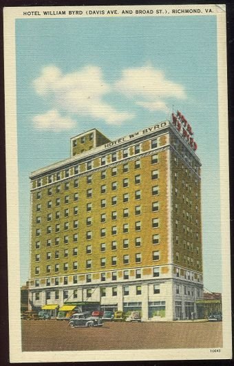 Postcard of Hotel William Byrd, Richmond, Virginia