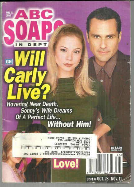 ABC Soaps in Depth November 11, 2003 General Hospital Will Carly Live On Cover