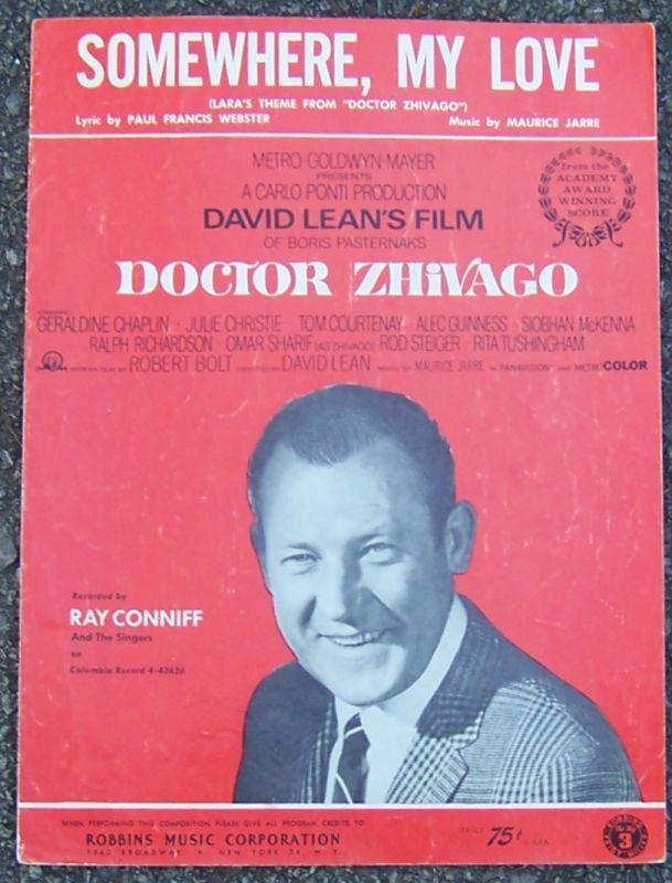 Somewhere, My Love (Lara's Theme from Doctor Zhivago) 1965 Sheet Music