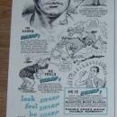 1947 Gillette Blue Blades Life Magazine Color Advertisement with Peter Perkins