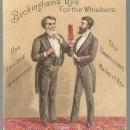 Victorian Trade Card for Buckingham's Dye for the Whiskers with Two Men