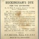 Victorian Trade Card for Buckingham's Dye for the Whiskers with Two Men