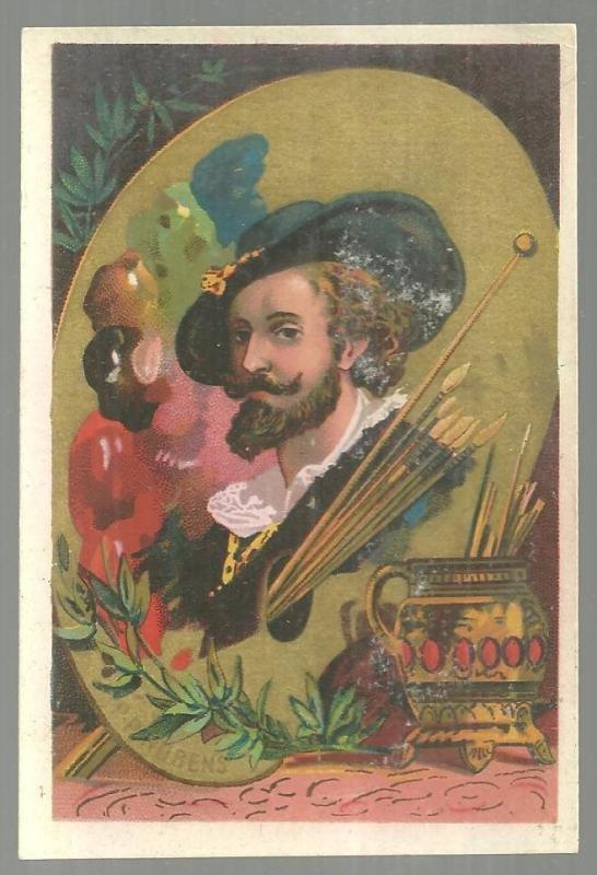 Victorian Trade Card for Detroit White Lead Works with Artist's Paint Palette