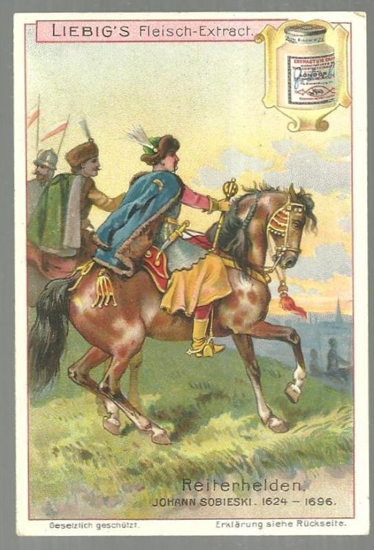 Victorian Trade Card Liebig Fleisch-Extra with Johann Sobieski