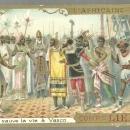 Victorian Trade Card Liebig Fleisch-Extra with Scene from L'Africaine Act IV