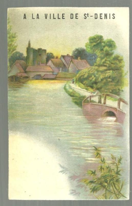 Victorian Trade Card for Ville de Saint Denis, Paris with Town Landscape