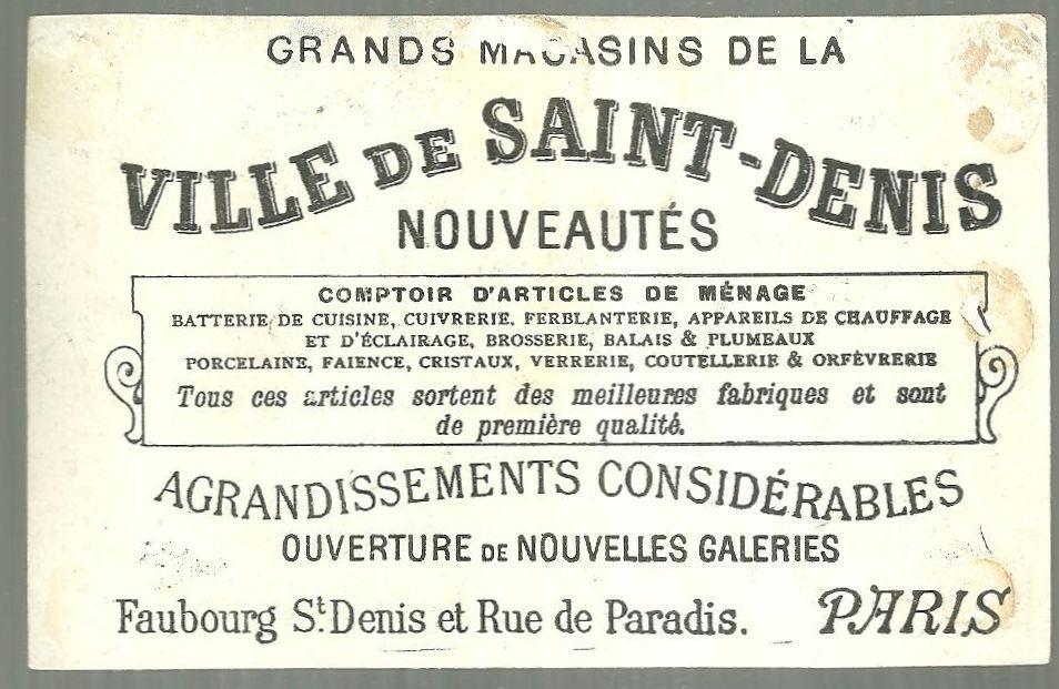 Victorian Trade Card for Ville de Saint Denis, Paris with Town Landscape