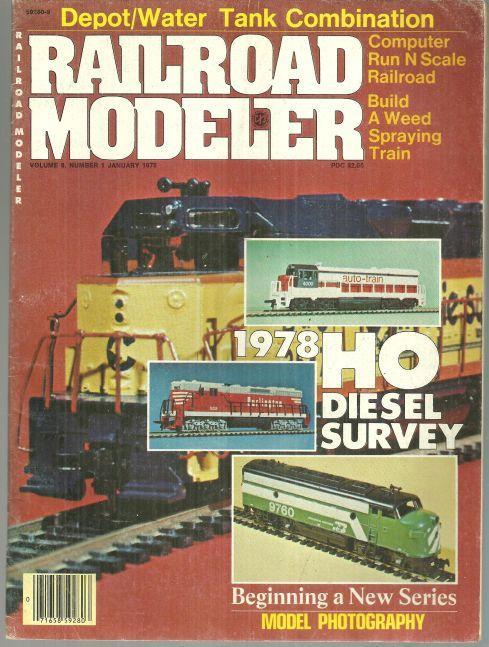 Railroad Modeler Magazine January 1978 HO Survey and Big Tujunga's Tiny Depot
