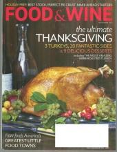 Food and Wine Magazine November 2012 The Ultimate Thanksgiving/Best Food Towns