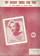 My Heart Cries For You Evelyn Knight 1950 Sheet Music