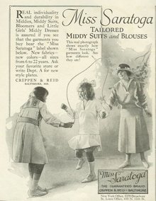 Miss Saratoga Garments 1921 Magazine Advertisement