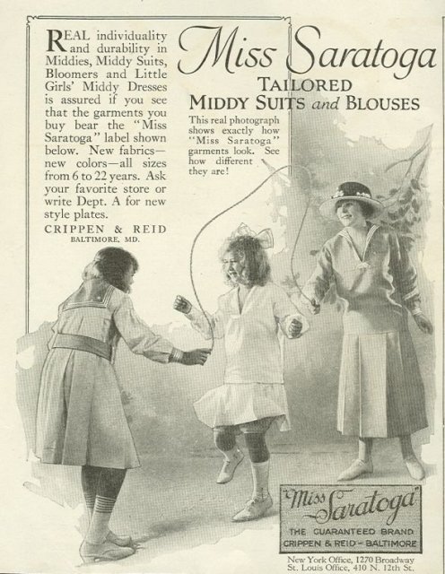 Miss Saratoga Garments 1921 Magazine Advertisement