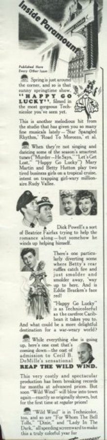 1943 World War II Paramount Magazine Advertisement