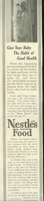 Nestle's Food for Your Baby 1915 Magazine Advertisement