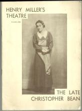 Playbill Late Chirstopher Bean 1933 Starring Pauline Lord and Beulah Bondi