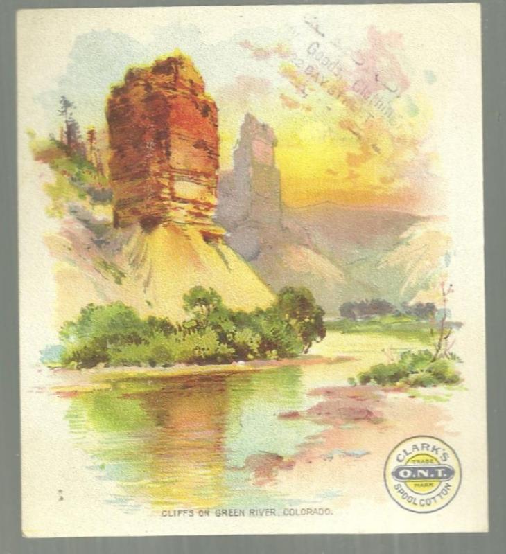 Victorian Trade Card for Clark's Spool Cotton The Cliffs on Green River CO