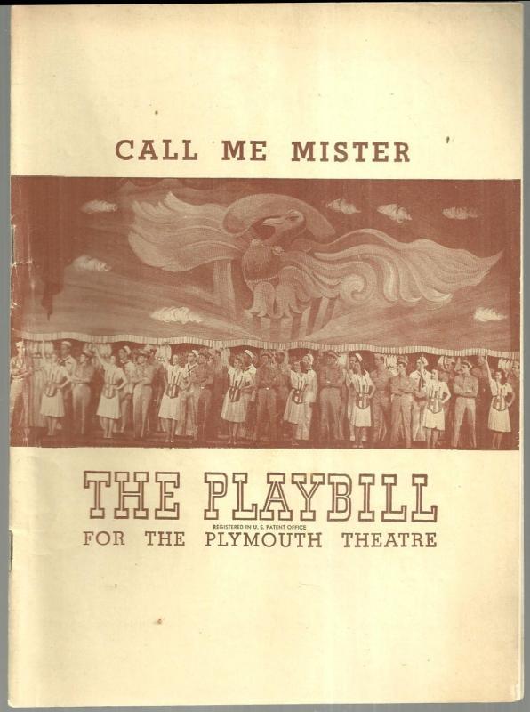 Playbill Call Me Mister November 1947 Starring Jane Kean with Carl Reiner