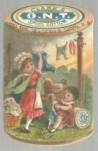 Victorian Die Cut Trade Card for Clark's Spool Cotton With Children Playing