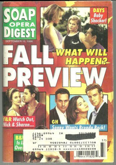 Soap Opera Digest Magazine September 10, 1996 Fall Preview on the Cover