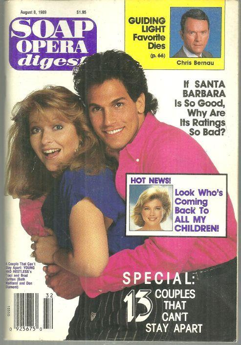 Soap Opera Digest August 8, 1989 Young and Restless Brad and Tracy on Cover
