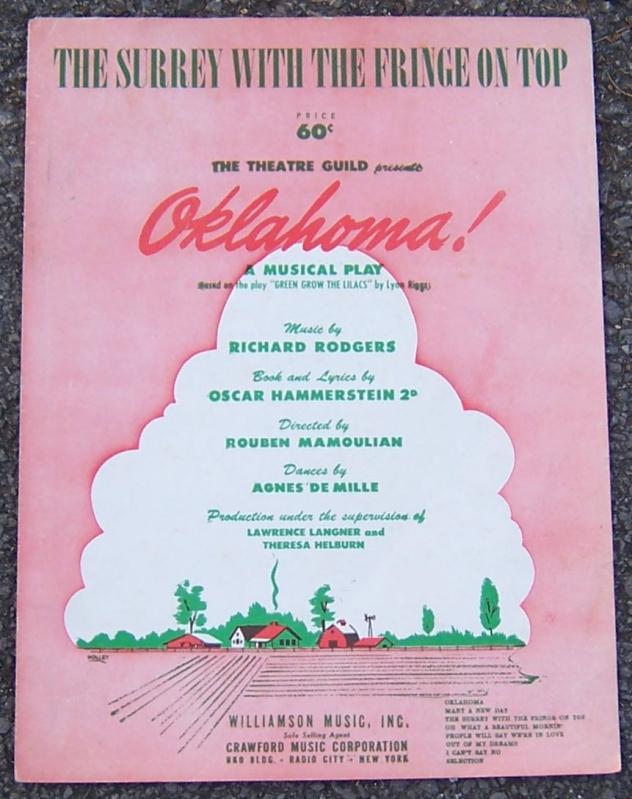 Surrey With the Fringe on Top From the Musical Play Oklahoma 1943 Sheet Music