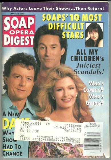Soap Opera Digest Magazine June 22, 1993 A New Days on the Cover