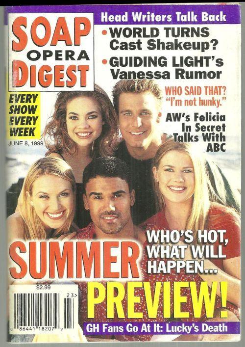 Soap Opera Digest Magazine June 8, 1999 Summer Preview on the Cover