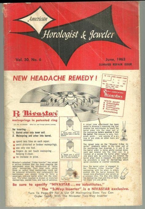 American Horologist and Jeweler Magazine June 1963 Advertising For Summer/Clocks