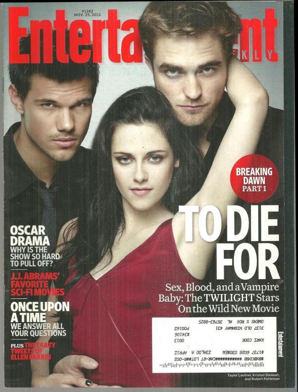 Entertainment Weekly Magazine November 25, 2011 Breaking Dawn on the Cover