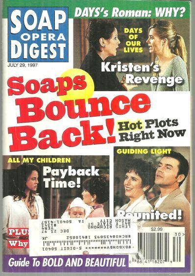 Soap Opera Digest July 29, 1997 Soaps Bounce Back on the Cover