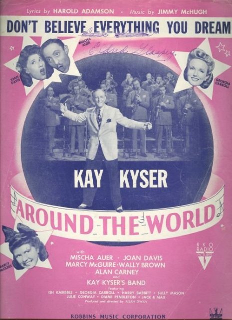 Kay Kyser Don't Believe Everything You Dream 1943 Sheet Music