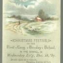 Victorian Ticket for Christmas Festival of the First Cong. Sunday School 1887