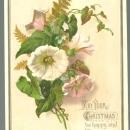 Victorian Christmas Card with Flowers May Your Christmas Be Happy and Bright